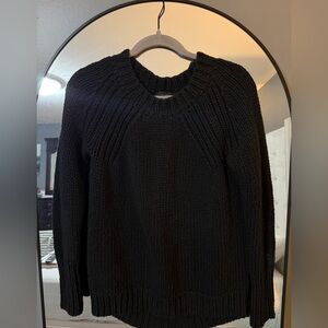 Ann Taylor Classic Black Crew Neck Sweater Wool Blend size Medium